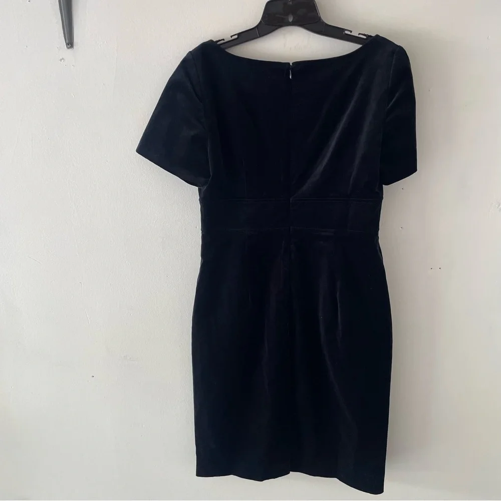 J. Crew square neck sheath dress in stretch velvet black 37517 - Picture 3 of 13